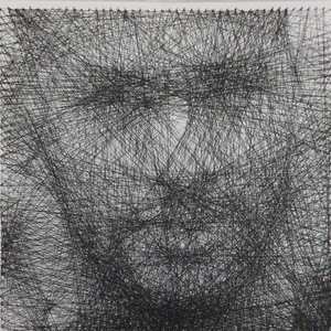 Portré fonalgrafika, StringArt látványterv egyedi mérethez - karácsony előtt, személyes átadással még lehetséges - művészet - portré & karikatúra - portré - Meska.hu