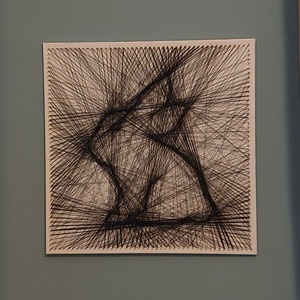 Vonalrajz fonalgrafika, StringArt - akár karácsonyra - csillagjegy jele, szimbólum, céglogó, egyéni vicces ábra, Művészet, Textilkép, Egyéb, Csomózás, Fotó, grafika, rajz, illusztráció, MESKA