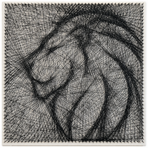 Oroszlán StringArt, vonalrajz, fonalgrafika (csillagjegy sorozat) - művészet - textilkép - egyéb - Meska.hu
