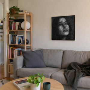 Csak cérna formálja a képet - StringArt portré, vonalrajz, fonalgrafika, FonalArc - művészet - textilkép - egyéb - Meska.hu