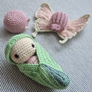 Horgolt rózsaszín pillangó amigurumi - játék & sport - plüssállat & játékfigura - más figura - Meska.hu