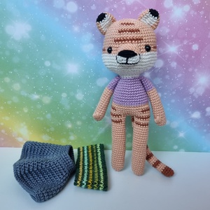 Horgolt tigris amigurumi - játék & sport - plüssállat & játékfigura - cica - Meska.hu