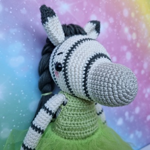 Horgolt zebra amigurumi - játék & sport - plüssállat & játékfigura - ló - Meska.hu