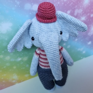 Horgolt elefánt amigurumi - játék & sport - plüssállat & játékfigura - elefánt - Meska.hu