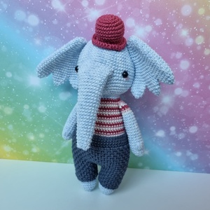 Horgolt elefánt amigurumi - játék & sport - plüssállat & játékfigura - elefánt - Meska.hu
