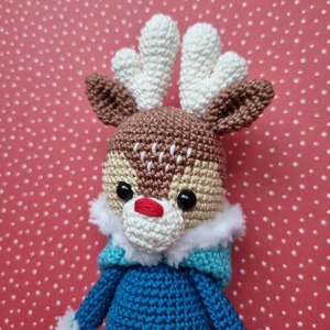 Horgolt Rudolf szarvas amigurumi - karácsony - karácsonyi lakásdekoráció - karácsonyi manók, figurák - Meska.hu