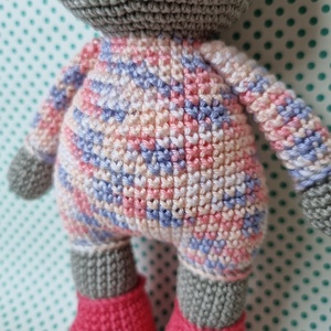 Horgolt rózsaszín színátmenetes nyúl amigurumi - játék & sport - plüssállat & játékfigura - nyuszi - Meska.hu