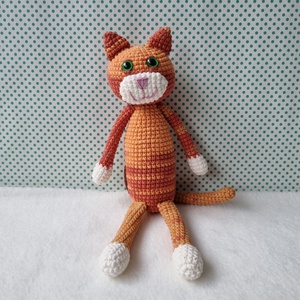 Horgolt vörös macska amigurumi - Meska.hu