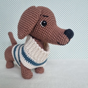 Horgolt tacskó amigurumi - Meska.hu