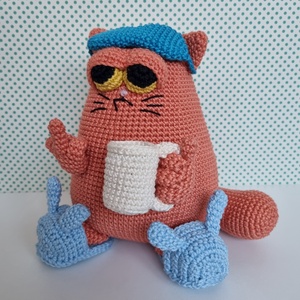 Horgolt morcos macska amigurumi - Meska.hu