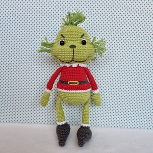 Horgolt Grincs amigurumi #1 - karácsony - karácsonyi lakásdekoráció - karácsonyi manók, figurák - Meska.hu