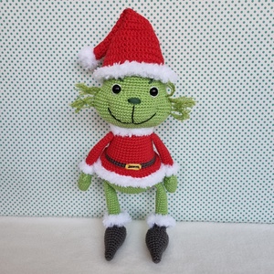 Horgolt Grincs amigurumi #2 - karácsony - karácsonyi lakásdekoráció - karácsonyi manók, figurák - Meska.hu