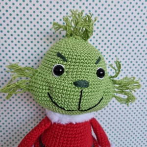 Horgolt Grincs amigurumi #2 - karácsony - karácsonyi lakásdekoráció - karácsonyi manók, figurák - Meska.hu