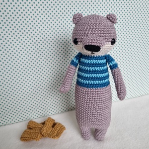 Horgolt vidra amigurumi okker mellényben - játék & sport - plüssállat & játékfigura - más figura - Meska.hu