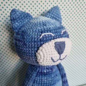 Horgolt kék macska amigurumi - játék & sport - plüssállat & játékfigura - cica - Meska.hu
