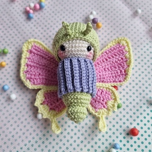 Horgolt pillangó amigurumi - Meska.hu