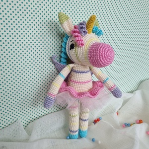 Horgolt unikornis egyszarvú amigurumi, Játék & Sport, Plüssállat & Játékfigura, Unikornis, Horgolás, MESKA