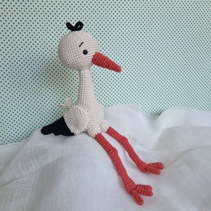 Horgolt gólya amigurumi, Játék & Sport, Plüssállat & Játékfigura, Madár, Horgolás, MESKA