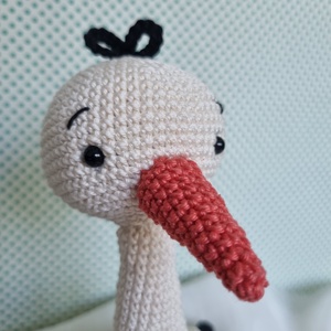 Horgolt gólya amigurumi - játék & sport - plüssállat & játékfigura - madár - Meska.hu