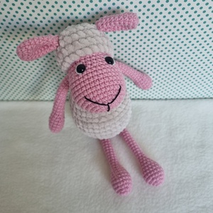 Horgolt rózsaszín bárány amigurumi - játék & sport - plüssállat & játékfigura - plüss bárány - Meska.hu