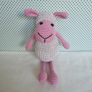 Horgolt rózsaszín bárány amigurumi - játék & sport - plüssállat & játékfigura - plüss bárány - Meska.hu