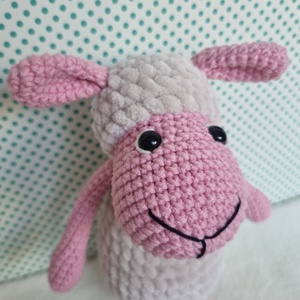 Horgolt rózsaszín bárány amigurumi - játék & sport - plüssállat & játékfigura - plüss bárány - Meska.hu