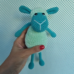 Horgolt türkiz-halványzöld bárány amigurumi - Meska.hu