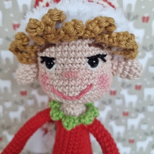 Horgolt karácsonyi csínytevő manó amigurumi - karácsony - karácsonyi lakásdekoráció - karácsonyi manók, figurák - Meska.hu