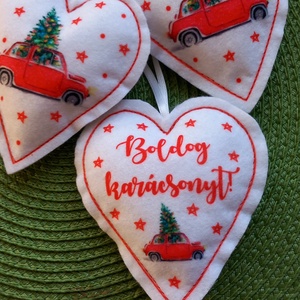 3db karácsonyi filcdísz - Meska.hu