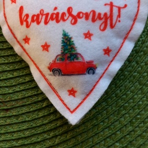 3db karácsonyi filcdísz - karácsony - karácsonyi lakásdekoráció - karácsonyi lakásdíszek - Meska.hu