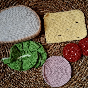 Horgolt szendvics szett - étel babakonyhába - játék & sport - szerepjáték - Meska.hu