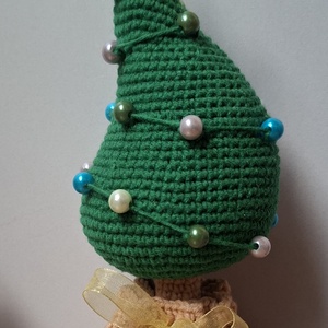 Horgolt karácsonyfa kaspóban - Meska.hu