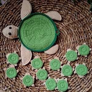 Horgolt teknős memória játék - Meska.hu