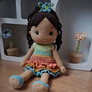 Horgolt baba - öltöztethető baba - copfos baba - Meska.hu