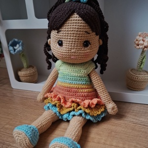 Horgolt baba - öltöztethető baba - copfos baba - játék & sport - baba & babaház - öltöztethető baba - Meska.hu