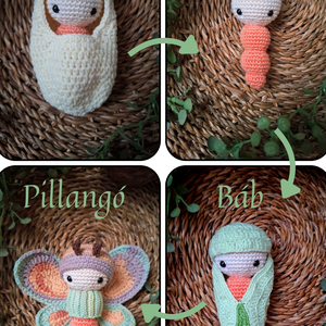 A pillangó csodálatos átalakulását horgolt játék szett - játék & sport - készségfejlesztő és logikai játék - oktató játékok - Meska.hu