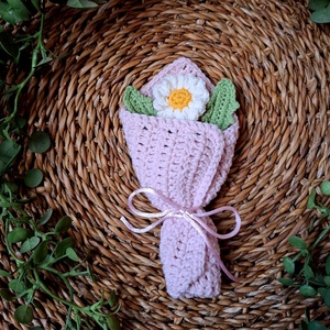 Horgolt Mini virágcsokor - százszorszép , Otthon & Életmód, Dekoráció, Virágdekoráció, Virágok, Virágcsokor, Horgolás, MESKA