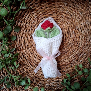 Horgolt mini virágcsokor  - rózsa  - Meska.hu