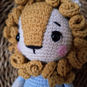 Horgolt oroszlán - játék & sport - plüssállat & játékfigura - oroszlán - Meska.hu