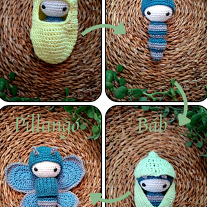 A pillangó csodálatos átalakulása horgolt játék szett - játék & sport - készségfejlesztő és logikai játék - oktató játékok - Meska.hu