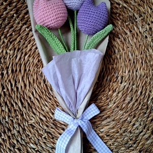 Horgolt virág - tulipán virágcsokor - Meska.hu