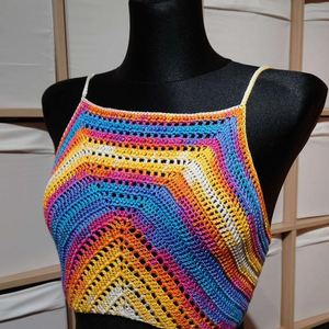 Tropical horgolt fesztivál crop top  - Meska.hu