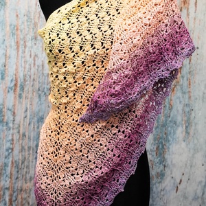 Sárga tavasz horgolt csipke kendő - ruha & divat - sál, sapka, kendő - kendő - Meska.hu