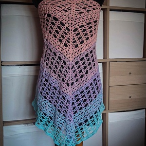 Atlasz alkonya horgolt csipke kendő  - ruha & divat - sál, sapka, kendő - vállkendő - Meska.hu