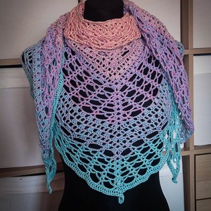 Atlasz alkonya horgolt csipke kendő  - ruha & divat - sál, sapka, kendő - vállkendő - Meska.hu