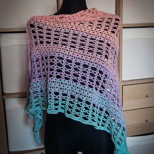 Atlasz alkonya horgolt csipke kendő  - ruha & divat - sál, sapka, kendő - vállkendő - Meska.hu