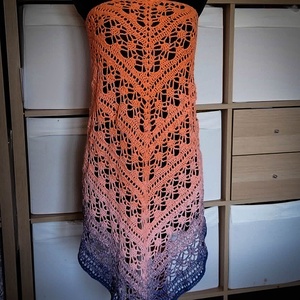 Óceáni pirkadat, nagy horgolt csipke kendő - ruha & divat - sál, sapka, kendő - vállkendő - Meska.hu