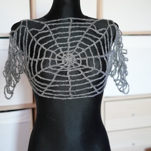 Pókháló horgolt szürke halloween shrug - Meska.hu