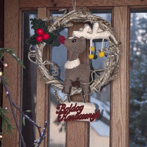 Rönés kopogtató, Karácsony, Karácsonyi lakásdekoráció, Karácsonyi ajtódíszek, Horgolás, Varrás, MESKA