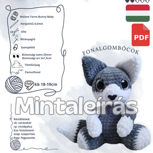 (minta) Félix a baba farkas - amigurumi mintaleírás  - diy (csináld magad) - szabásminta, útmutató - Meska.hu